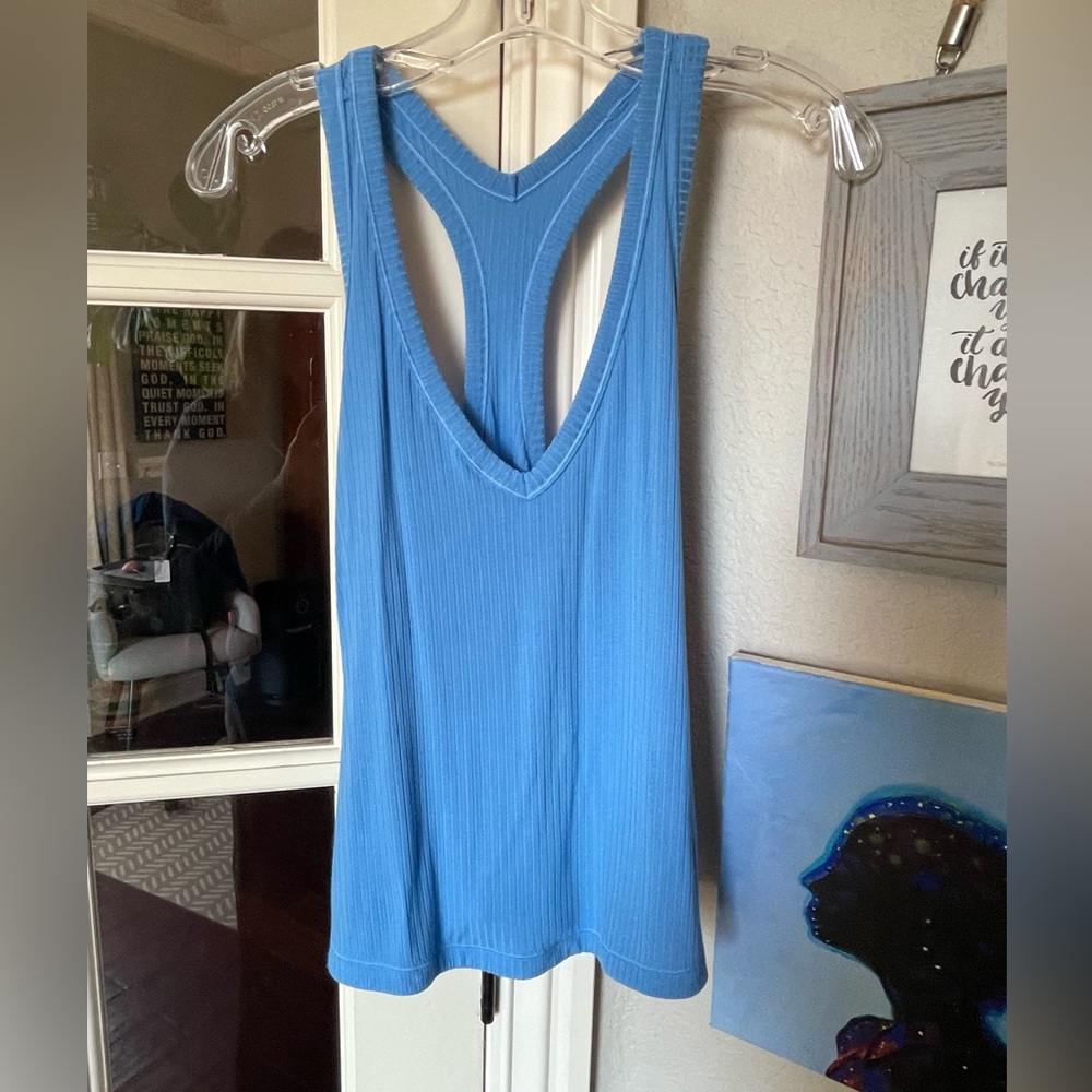 Athleta Perfect Ribbed Tank Cornflower XL